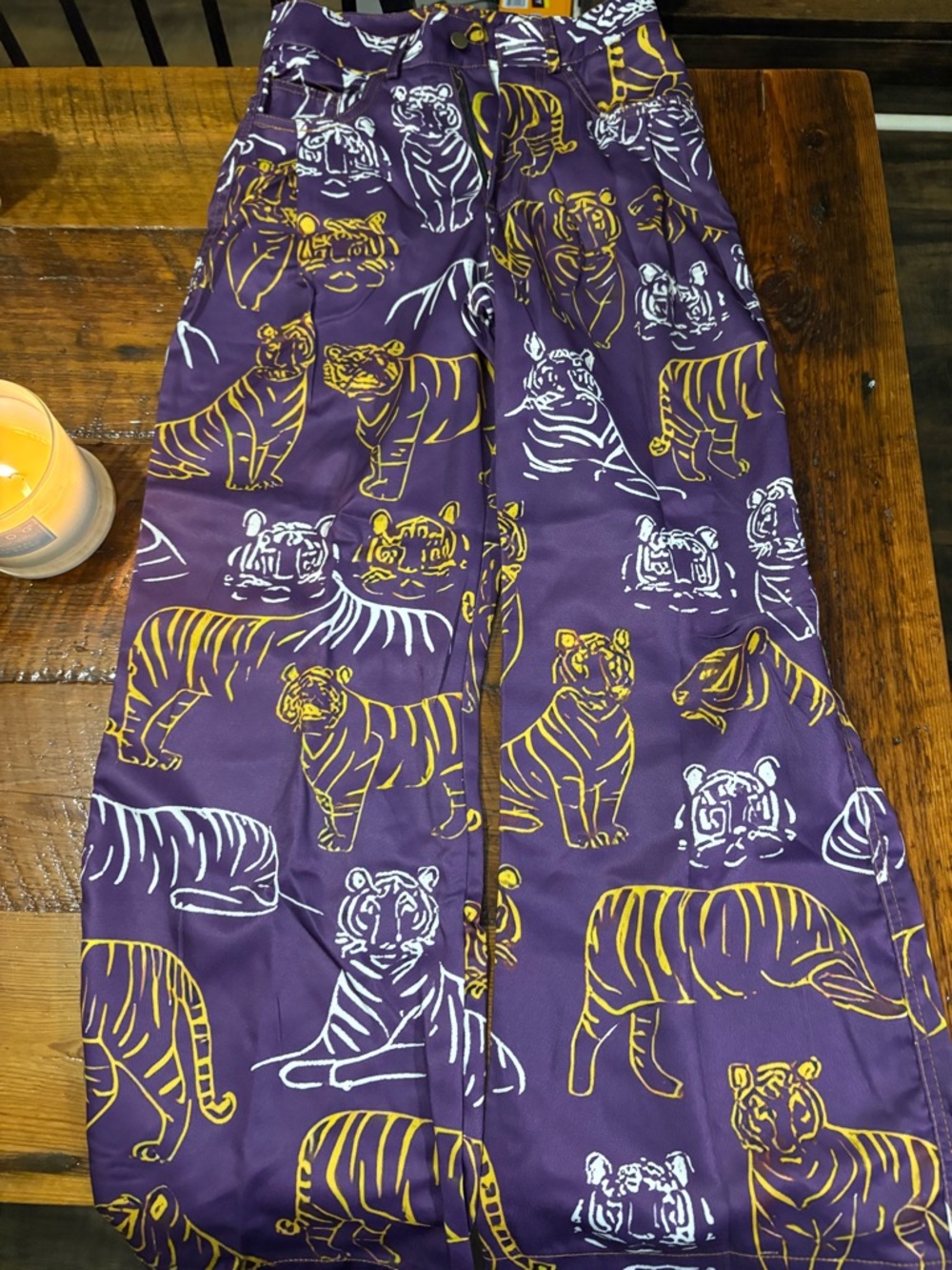 Kids Purple Tiger-Print Pajama Bottoms